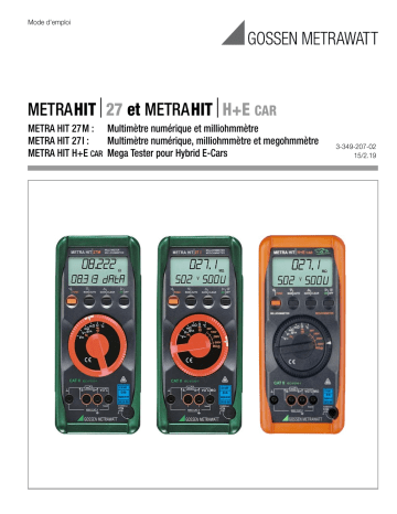 METRAHIT 27M | Mode d'emploi | Gossen MetraWatt METRAHIT 27I Operating instrustions | Fixfr