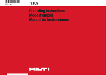 Mode d'emploi | Hilti TE 805 Manuel utilisateur | Fixfr