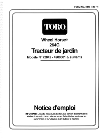 Toro 264-6 Yard Tractor Riding Product Manuel utilisateur | Fixfr