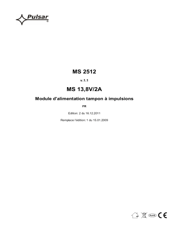 Mode d'emploi | Pulsar MS2512 - v1.1 Manuel utilisateur | Fixfr