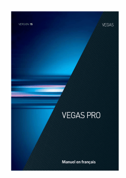 Sony Vegas Pro 15 Manuel utilisateur