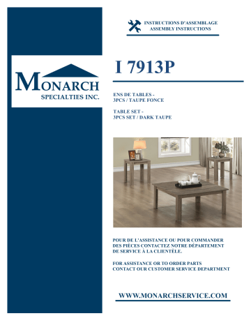 Monarch Specialties I 7913P TABLE SET Manuel utilisateur | Fixfr