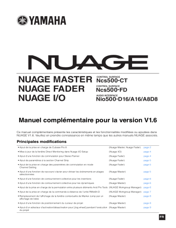 Manuel du propriétaire | Yamaha NUAGE Manuel utilisateur | Fixfr