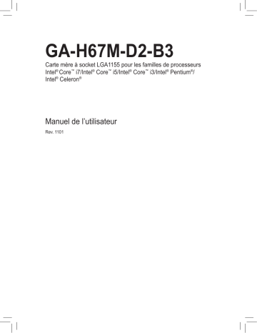 Manuel du propriétaire | Gigabyte GA-H67M-D2-B3 Manuel utilisateur | Fixfr