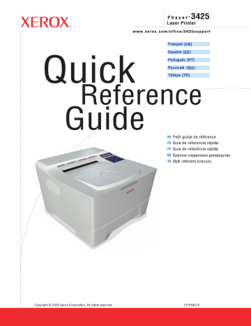 Guide de référence | Xerox 3425 Phaser Manuel utilisateur | Fixfr