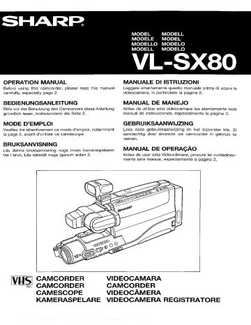 Manuel du propriétaire | Sharp VL-SX80 Manuel utilisateur | Fixfr