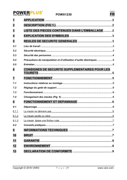 Powerplus POWX1230 Manuel utilisateur