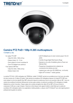 Trendnet TV-IP460PI Multi-Sensor H.265 1080p PoE+ PTZ Camera Fiche technique