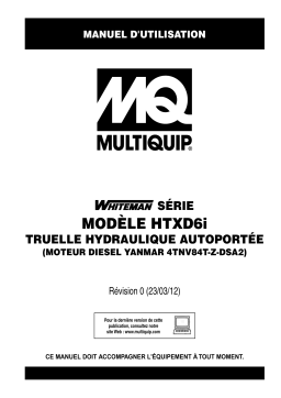 MQ Multiquip HTXD6i Truelles ride-on Manuel utilisateur