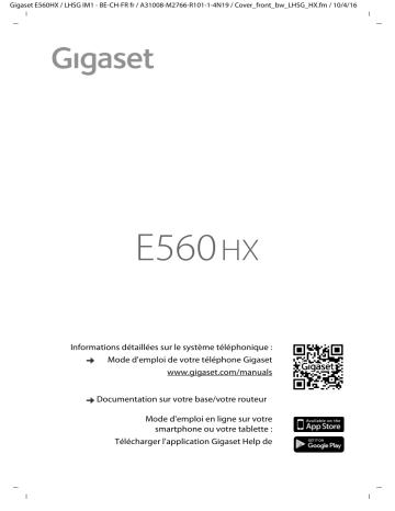 Manuel du propriétaire | Gigaset E560HX Manuel utilisateur | Fixfr