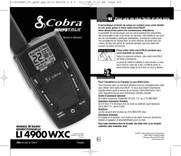 Manuel du propriétaire | Cobra LI 4900 WXC Manuel utilisateur | Fixfr