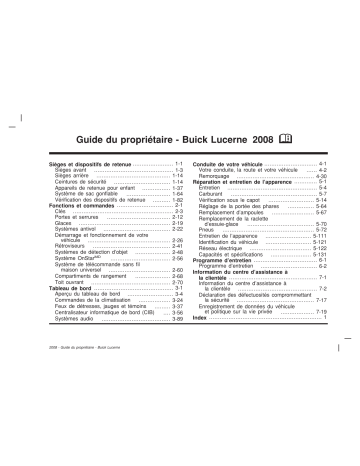 Buick Lucerne Manuel du propriétaire | Fixfr