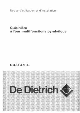 De Dietrich CD3137F4 Manuel utilisateur