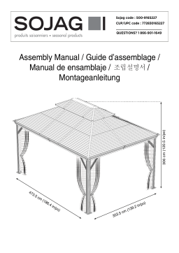 Sojag 500-9165227 Mykonos II Dark Grey Metal Rectangle Screened Gazebo Manuel utilisateur