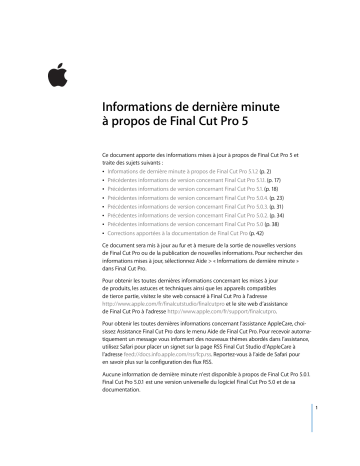 Manuel du propriétaire | Apple FINAL CUT PRO 5.1.2 Manuel utilisateur | Fixfr