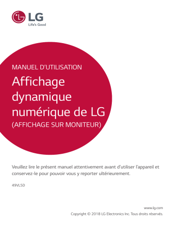 LG 49VL5D-B Manuel du propriétaire | Fixfr