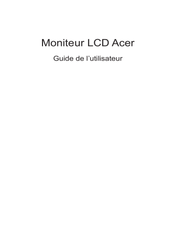 Manuel du propriétaire | Acer S276HLTMJJ Manuel utilisateur | Fixfr