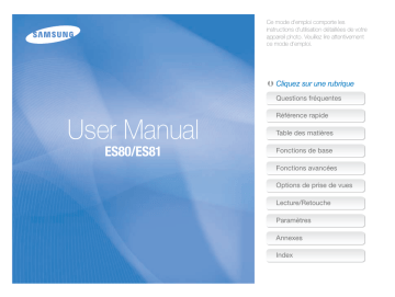 ES81 | Mode d'emploi | Samsung ES80 Manuel utilisateur | Fixfr