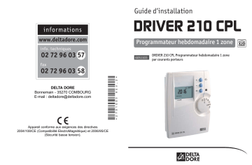 Manuel du propriétaire | DELTA DORE DRIVER 210 CPL Manuel utilisateur | Fixfr