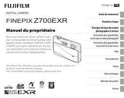 Fujifilm FinePix Z700 EXR Manuel utilisateur
