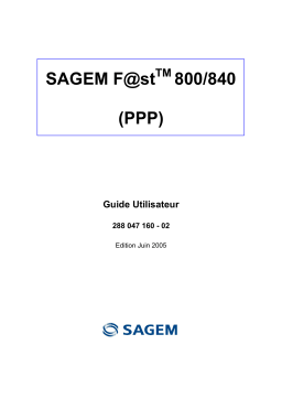 Sagem F@ST 800 Manuel utilisateur