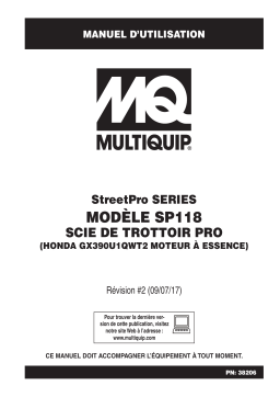 MQ Multiquip SP118 Scies a béton Manuel utilisateur