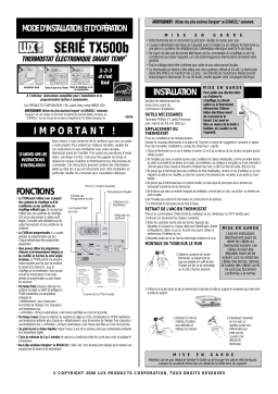 Lux Products TX500 Manuel du propriétaire