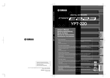 Manuel du propriétaire | Yamaha YPT-220 Manuel utilisateur | Fixfr