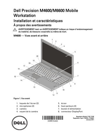 Dell Precision M6600 Guide de démarrage rapide | Fixfr