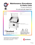 Cleveland SE95032 R7A (Skillet TR Electric) Manuel utilisateur