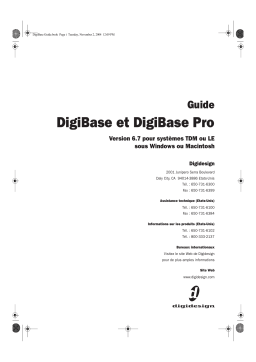 Avid Digidesign Digibase / Digibase Pro version 6.7 systèmes TDM ou LE Windows Macintosh Manuel utilisateur