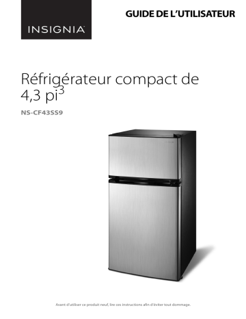 Insignia NS-CF43SS9 4.3 Cu. Ft. Mini Fridge Mode d'emploi | Fixfr