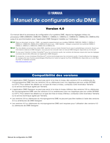 Manuel du propriétaire | Yamaha DME Designer Manuel utilisateur | Fixfr
