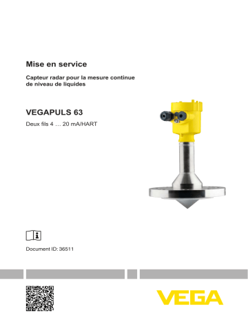 Mode d'emploi | Vega VEGAPULS 63 Radar sensor for continuous level measurement of liquids Operating instrustions | Fixfr