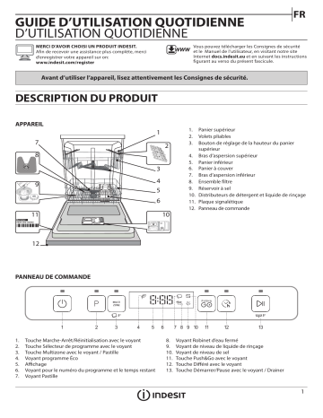 DFO 3C23 AC UK 60HZ | Mode d'emploi | Indesit DFO 3C23 ACX UK 60HZ Manuel utilisateur | Fixfr