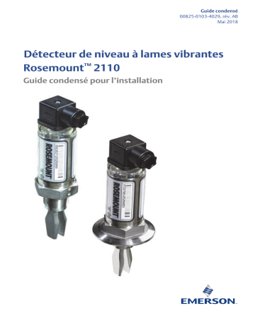 Mode d'emploi | Rosemount 2110 Détecteur de niveau à lames vibrantes Manuel utilisateur | Fixfr