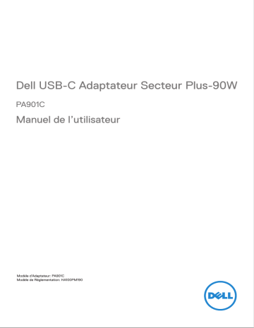 Dell 90W PA901C USB-C Power Adapter Plus Manuel utilisateur | Fixfr