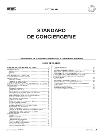 urmet domus MT124-030 F - Système 2VOICE Manuel utilisateur | Fixfr