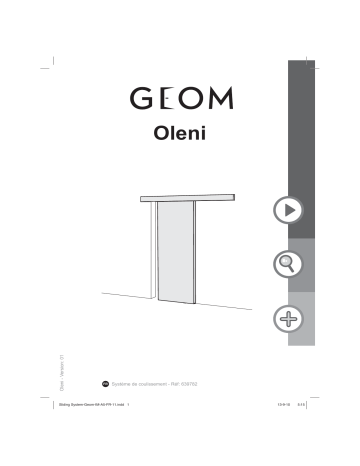 Geom Système coulissant pour pose applique porte bois Oleni Mode d'emploi | Fixfr