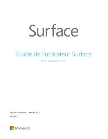 Mode d'emploi | Microsoft Surface RT v2.0 Manuel utilisateur | Fixfr