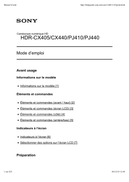 Sony HDR CX405 Mode d'emploi