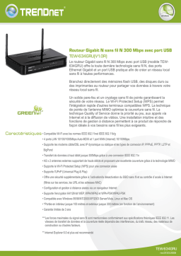 Trendnet TEW-634GRU N300 Wireless Gigabit Router Fiche technique