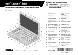 Dell Latitude E6510 laptop Guide de démarrage rapide