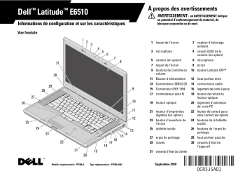 Dell Latitude E6510 laptop Guide de démarrage rapide | Fixfr