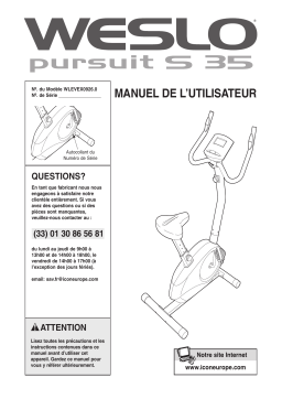 Weslo WLEVEX0926.0 Manuel utilisateur