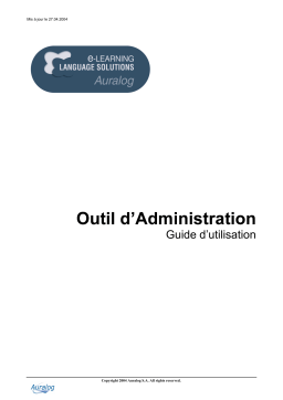 Auralog 7.0 Corporate Outil d'administration Manuel utilisateur