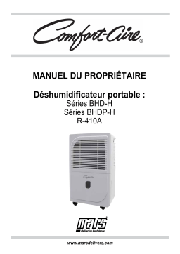 COMFORT-AIRE BHD-701-H DEHUM 70 PINT/DAY 115V R-410A Manuel du propriétaire