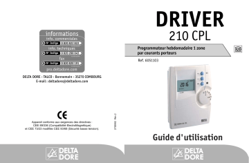 Manuel du propriétaire | DELTA DORE DRIVER 210 CPL Manuel utilisateur | Fixfr