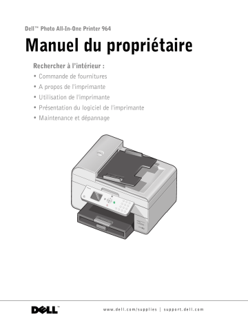 Dell 964 All In One Photo Printer printers accessory Manuel utilisateur | Fixfr