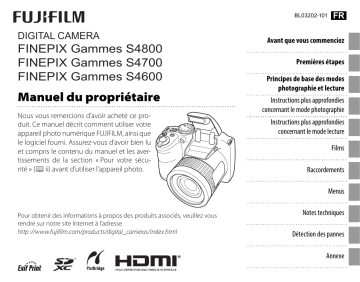 FinePix S4600 | FinePix S4700 | Fujifilm FinePix S4800 Manuel utilisateur | Fixfr